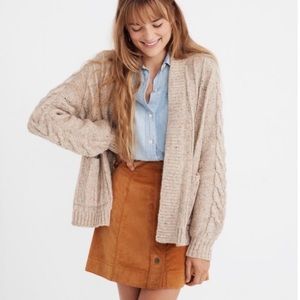 Madewell- Bubble Sleeve Cable Knit Cardigan